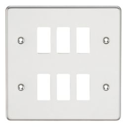Knightsbridge  6-Module Grid Faceplate Polished Chrome