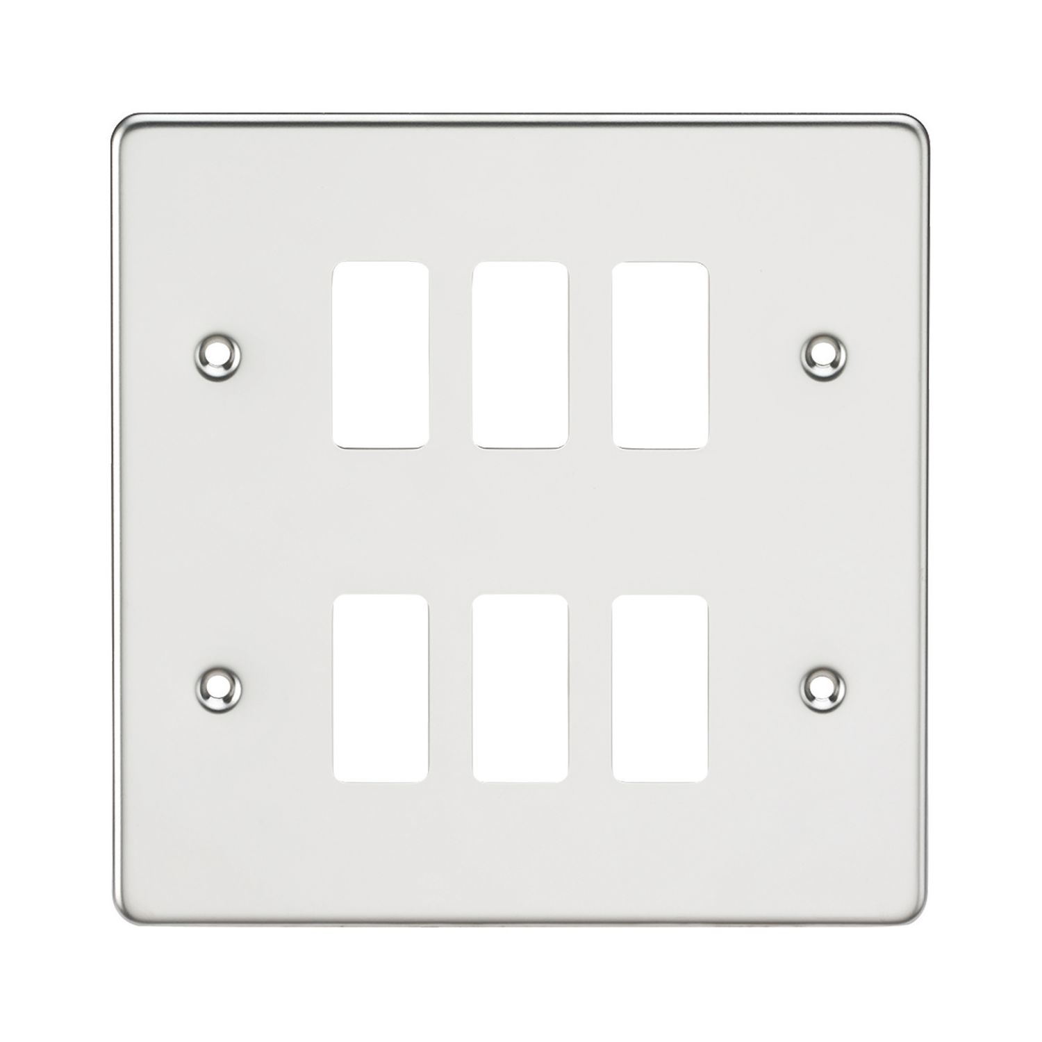 Knightsbridge 6-Module Grid Faceplate Polished Chrome (678CR)