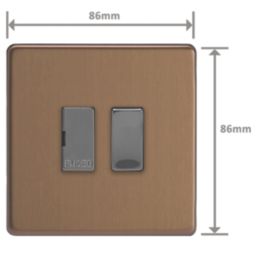 Varilight  13A Switched Fused Spur  Brushed Bronze with Colour-Matched Inserts
