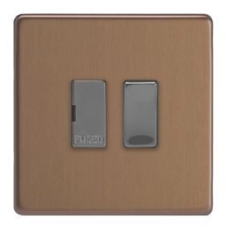 Varilight  13A Switched Fused Spur  Brushed Bronze with Colour-Matched Inserts