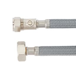Flomasta Straight Flexible Compression Hose with Isolating Valve 15mm x 3/4" x 300mm