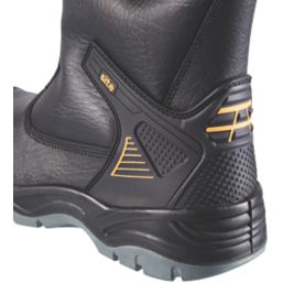 Site Hydroguard Size 10  Black Water-Resistant Steel Toe Cap Safety Rigger Boots