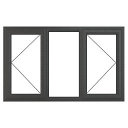 Crystal  Left & Right-Hand Opening Clear Double-Glazed Casement Anthracite on White uPVC Window 1770mm x 1190mm
