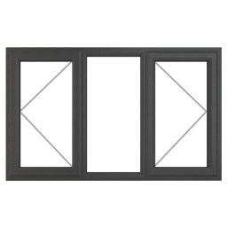 Crystal  Left & Right-Hand Opening Clear Double-Glazed Casement Anthracite on White uPVC Window 1770mm x 1190mm