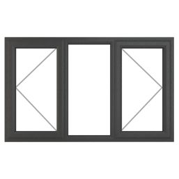 Crystal  Left & Right-Hand Opening Double-Glazed Casement Anthracite Grey uPVC Window 1770 x 1190mm