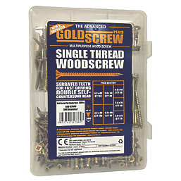 Goldscrew Plus  PZ Double-Countersunk Single-Thread Multipurpose Trade Pack 380 Pieces