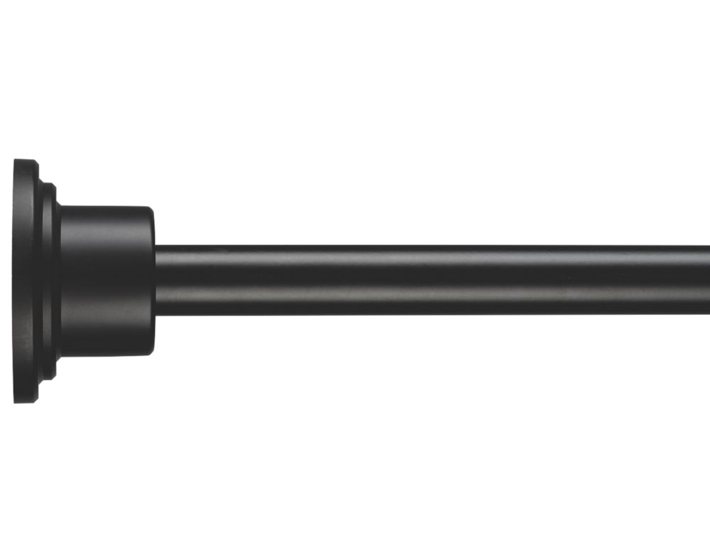 Croydex Round Telescopic Shower Rod Aluminium Black 2298mm