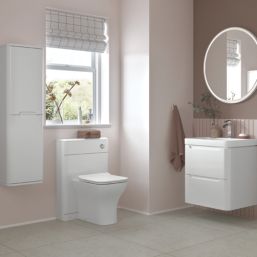 Wall-Hung Vanity Unit & Basin Gloss White 500mm x 460mm x 662mm