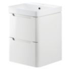 Wall-Hung Vanity Unit & Basin Gloss White 500mm x 460mm x 662mm