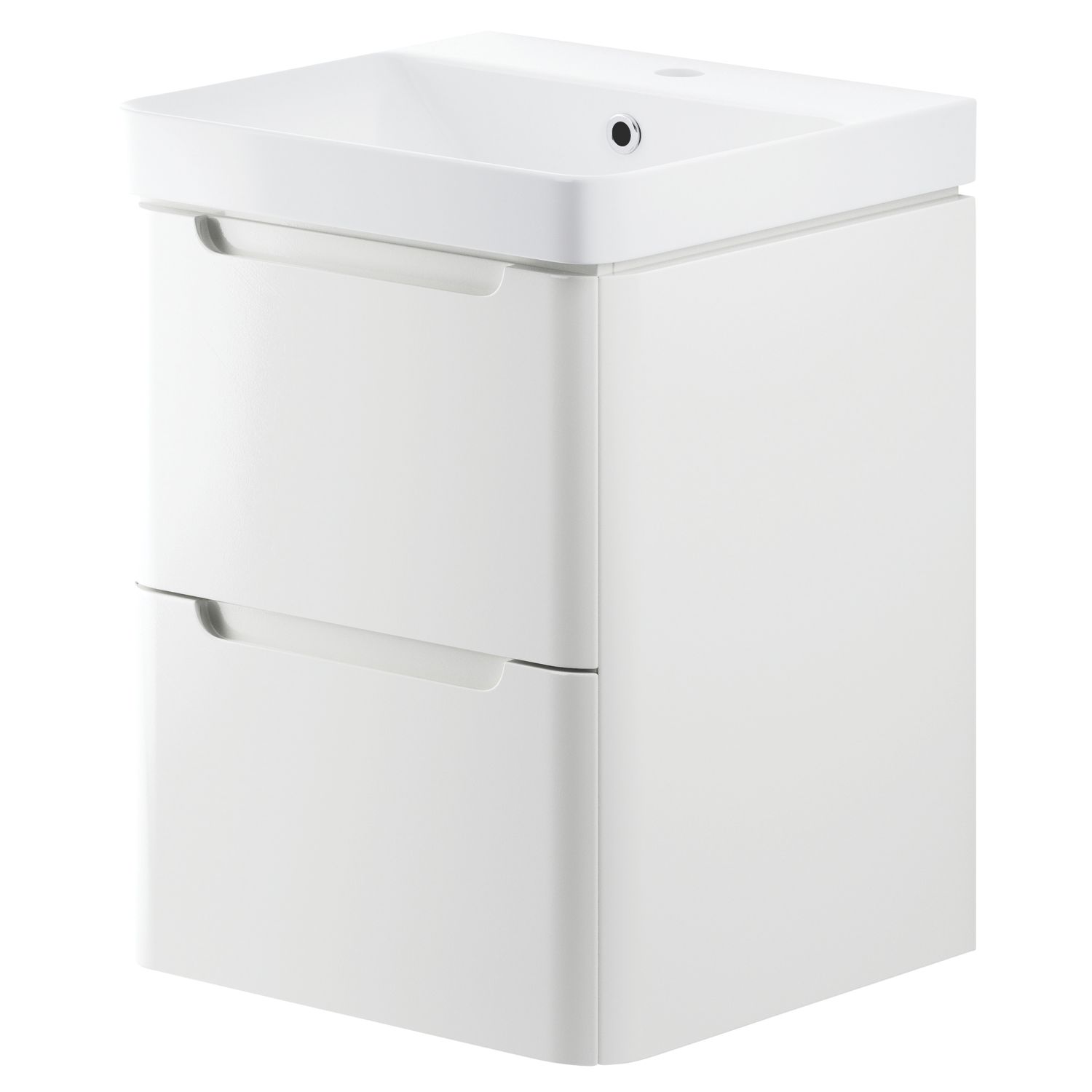 Wall-Hung Vanity Unit & Basin Gloss White 500mm x 460mm x 662mm (678PJ)