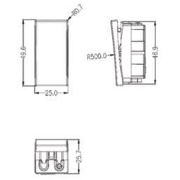 Knightsbridge  20AX Modular Intermediate Switch Grey
