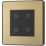 British General Evolve 2-Gang 2-Way LED Double Master Touch Trailing Edge Dimmer Switch  Satin Brass with Black Inserts