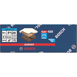 Bosch Expert C470 120 Grit 54-Hole Punched Wood Sanding Discs 150mm 50 Pack