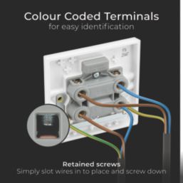 British General 900 Series 45A 1-Gang DP Cooker Switch White with Neon