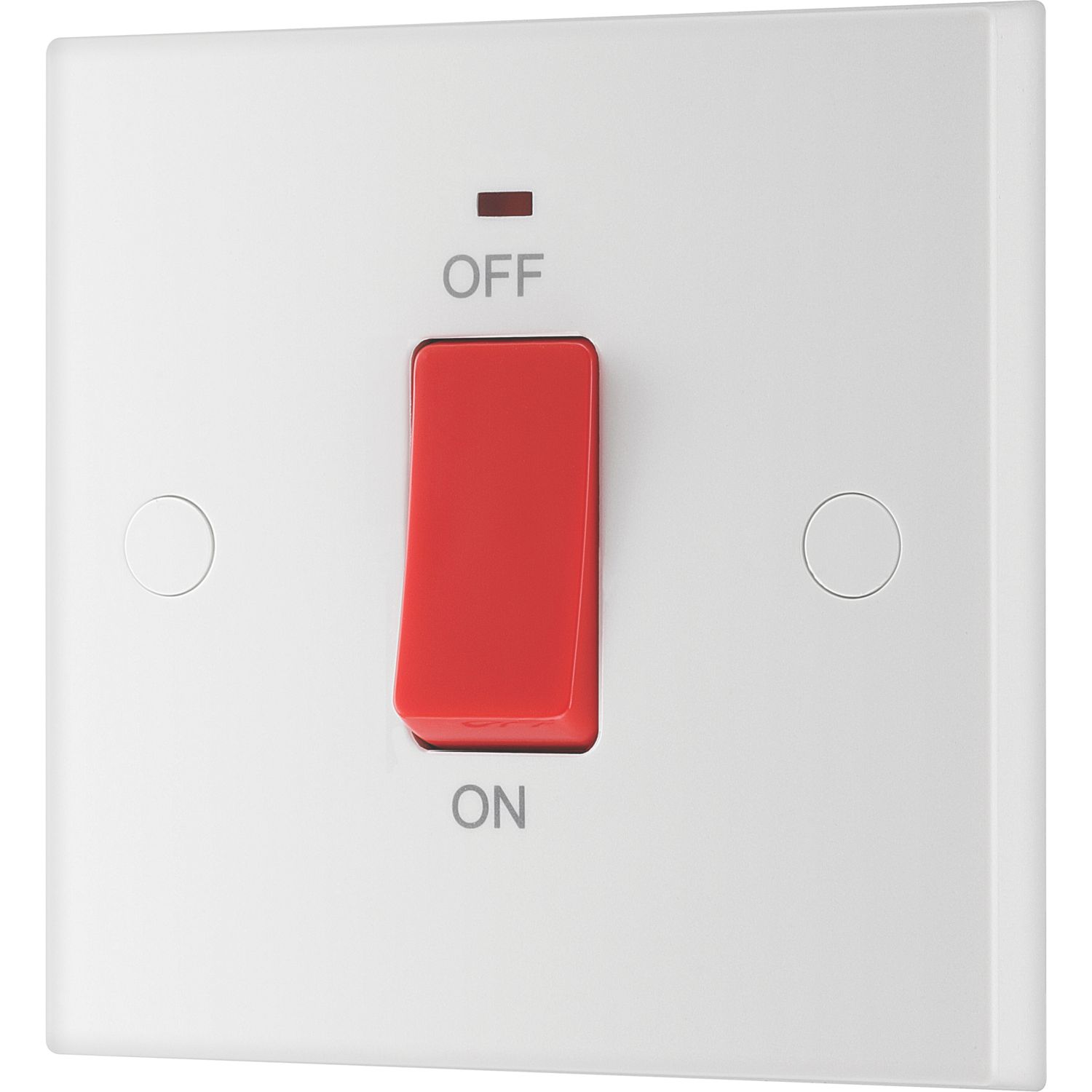 British General 900 Series 45A 1-Gang DP Cooker Switch White with Neon (67918)