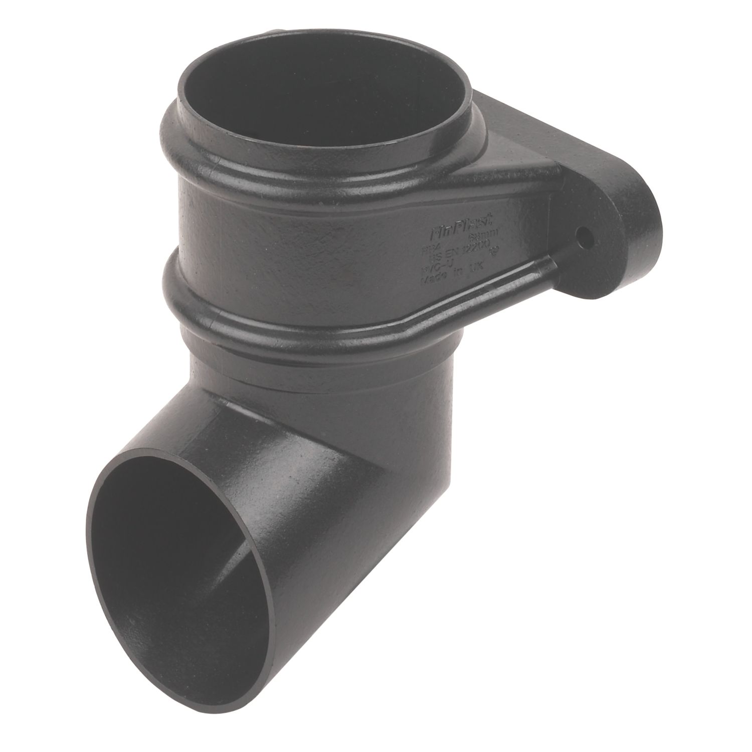 FloPlast Cast Iron Effect Round Shoe Black 68mm (67937)