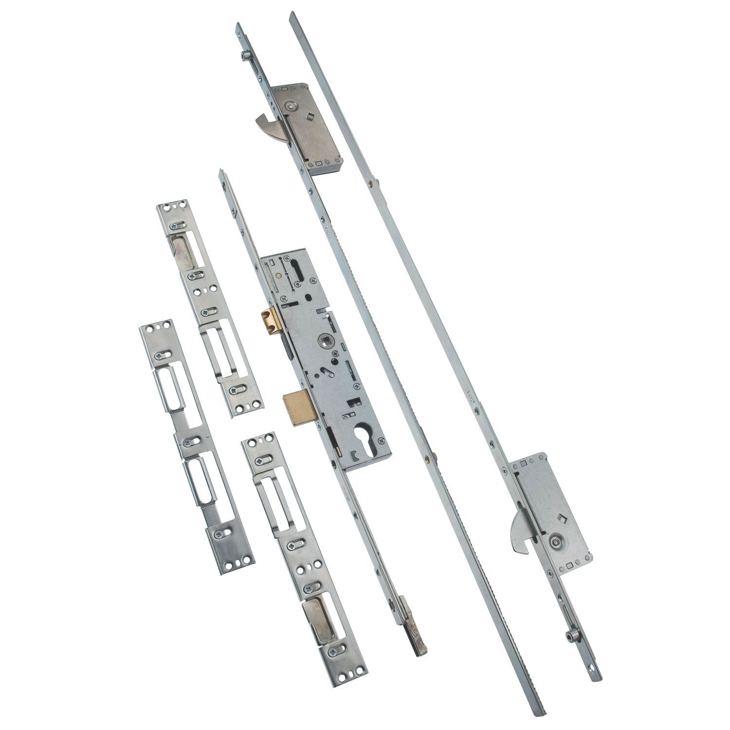 ERA Stainless Steel Euro Profile 2-Hook Replacement Door Multi-Point Lock Kit 53mm Case - 35mm Backset (6799T)