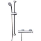 Refurb Swirl CoolTouch Rear-Fed Exposed Chrome Thermostatic Mixer Shower