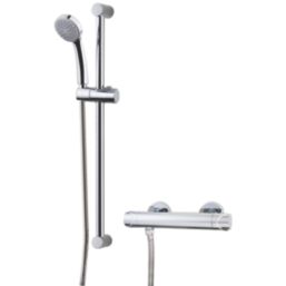 Refurb Swirl CoolTouch Rear-Fed Exposed Chrome Thermostatic Mixer Shower