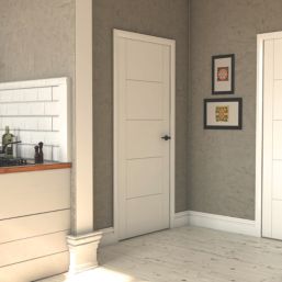 Green & Taylor  Satin Painted White Wooden Ladder Internal Fully-Finished Door 1981mm x 838mm