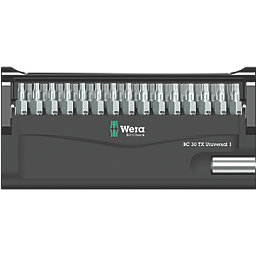Wera Bit-Check 1/4" Hex Shank TX Universal Screwdriver Bit Set 30 Pieces