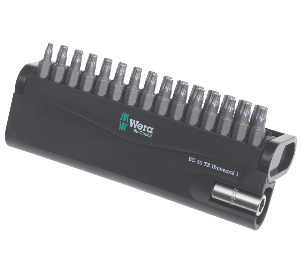 Wera Bit-Check 1/4" Hex Shank TX Universal Screwdriver Bit Set 30 Pieces