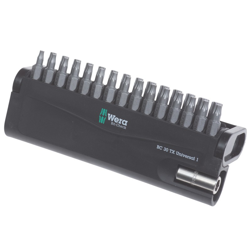 Wera Bit-Check 1/4" Hex Shank TX Universal Screwdriver Bit Set 30 Pieces