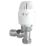 Drayton RT212 15mm x 1/2" White/Chrome Angled & L/S Traditional Thermostatic Radiator Valve & Lockshield