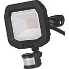 Luceco Castra Outdoor LED Floodlight With PIR Sensor Black 10W 1200lm