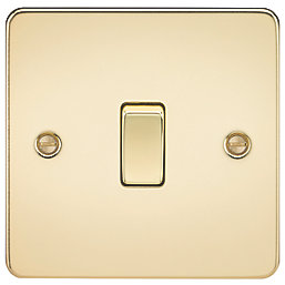 Knightsbridge  10AX 1-Gang 2-Way Light Switch  Polished Brass