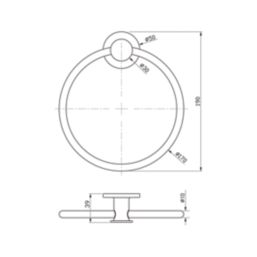 Swirl Caldew Bathroom Towel Ring White