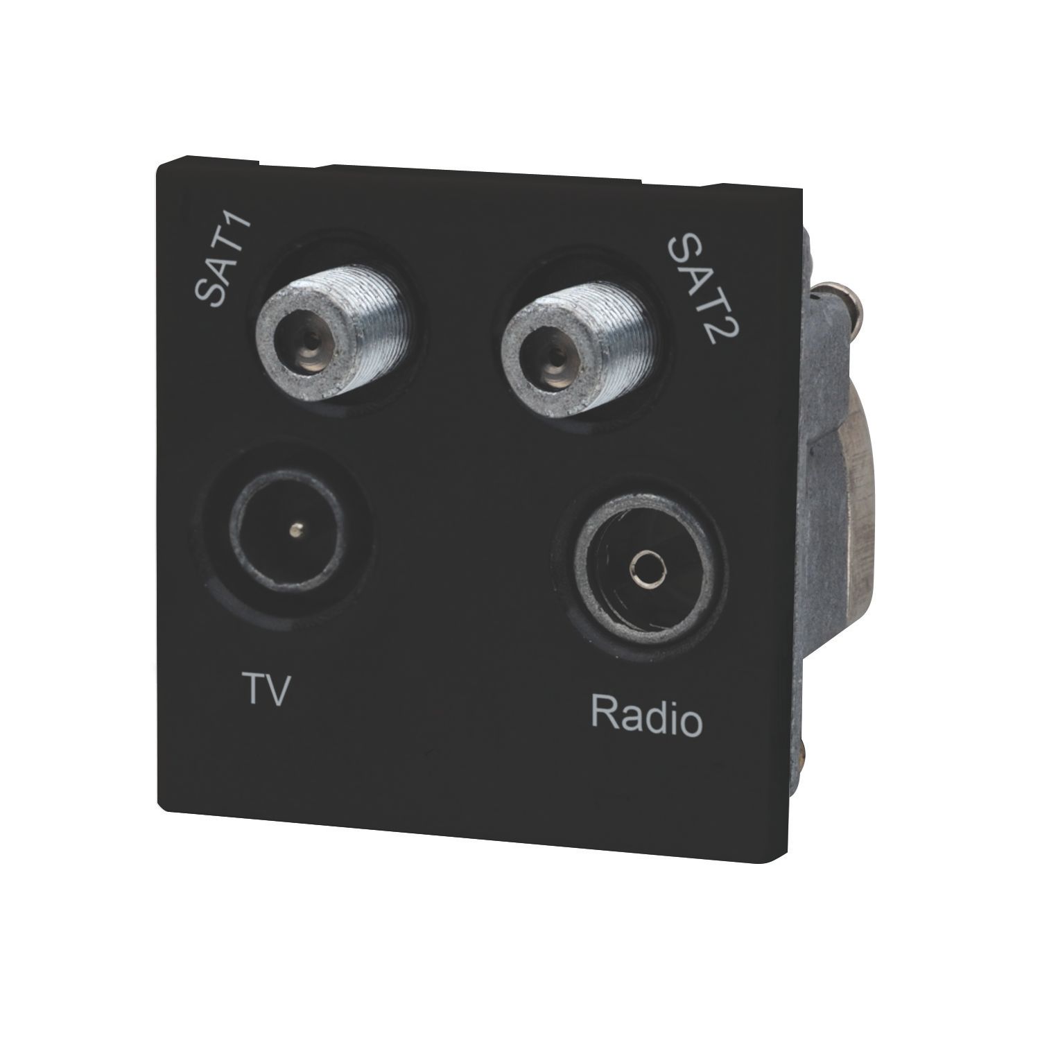 LAP Quadruplex Modular Multimedia Socket Black (68045)