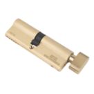 Smith & Locke Fire Rated  6-Pin Thumbturn Euro Cylinder Lock 45-50 (95mm) Polished Brass