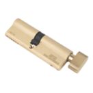 Smith & Locke Fire Rated 1 Star Thumbturn 6-Pin Euro Cylinder Lock 45-50 (95mm) Polished Brass