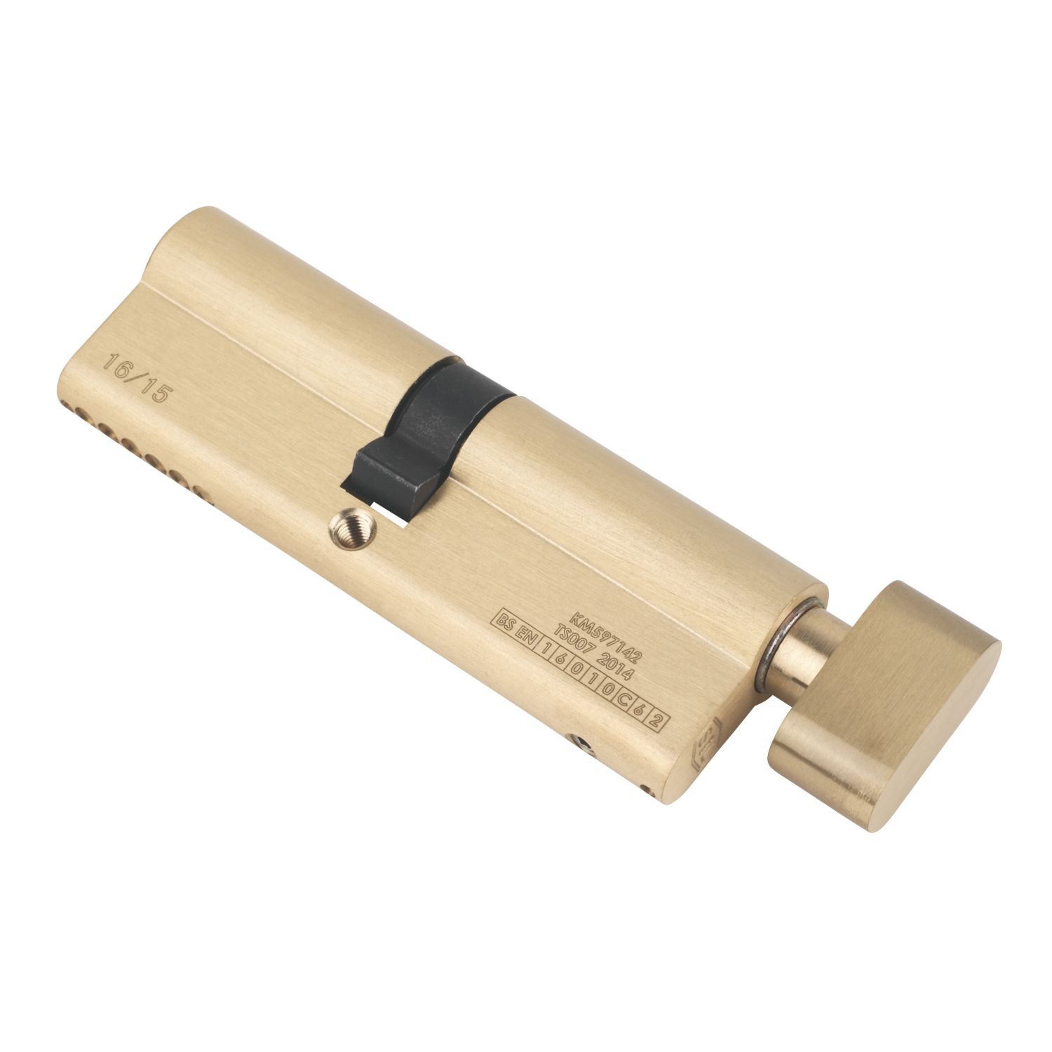 Smith & Locke Fire Rated 1 Star Thumbturn 6-Pin Euro Cylinder Lock 45-50 (95mm) Polished Brass (6804P)