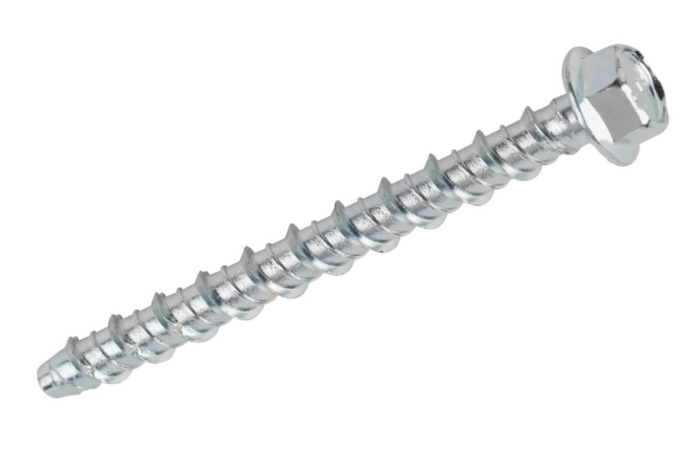 Rawlplug LX Zinc-Plated Steel Flanged Concrete Screwbolts M6 x 75mm 10 Pack