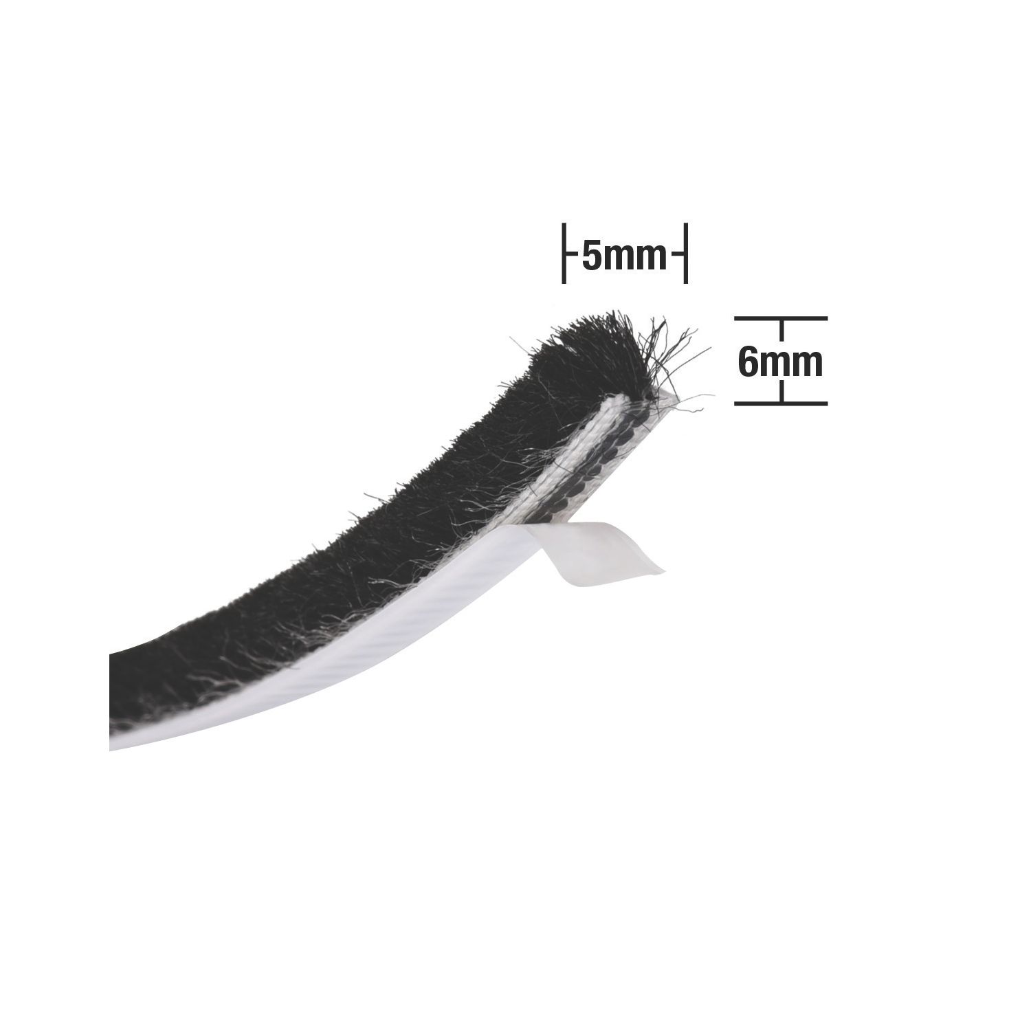 Stormguard Self-Adhesive Brush Pile Weatherstrips Black 5m 3 Pack (6807V)