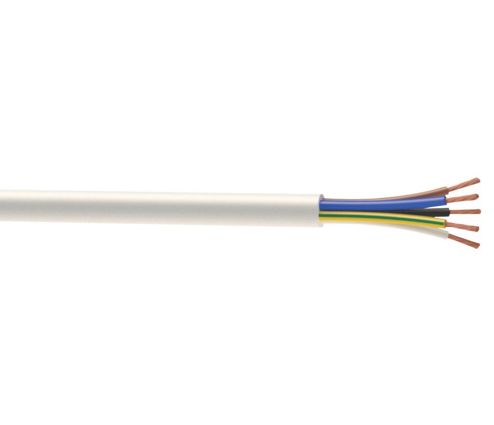 Time 3185Y White 5-Core 1mm Flexible Cable 5m Coil