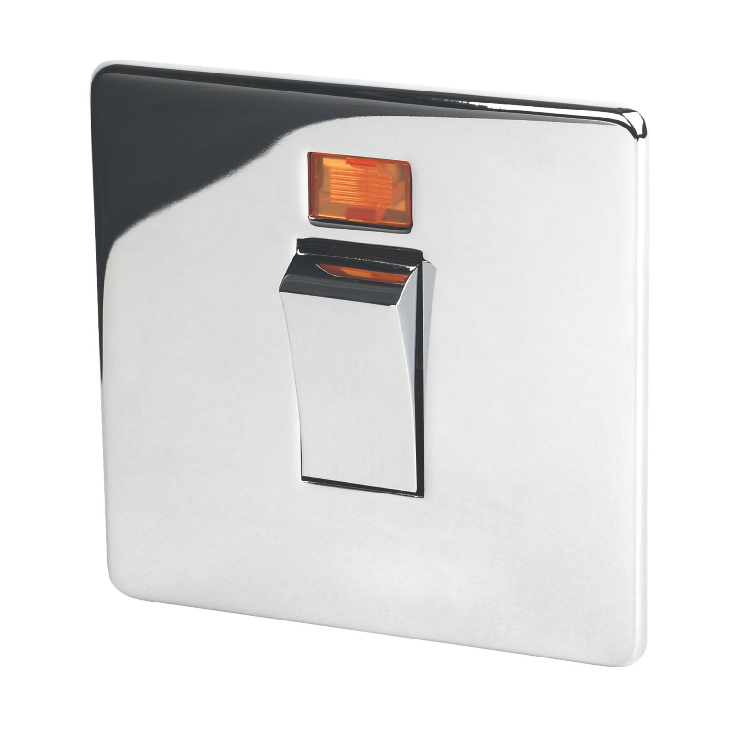 Crabtree Platinum 45A 1-Gang DP Cooker Switch Polished Chrome with Neon (6809H)