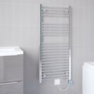 Refurb Flomasta 1100mm x 500mm 852BTU Chrome Flat Electric Towel Radiator