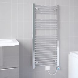 Refurb Flomasta 1100mm x 500mm 852BTU Chrome Flat Electric Towel Radiator