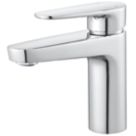 Refurb Swirl Caldew Silver 151mm Standard Round Head Mono Basin Mixer Tap  With Clicker Waste