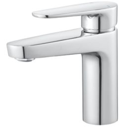 Refurb Swirl Caldew Silver 151mm Standard Round Head Mono Basin Mixer Tap  With Clicker Waste