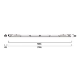 Sylvania Sylproof Toledo Twin 5ft IP65 Rated EMPTY Batten Housing for LED T8 Tubes