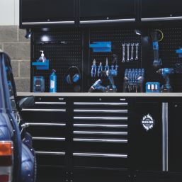 Bunker  Black 14 Piece Modular Storage Set with Steel Worktop