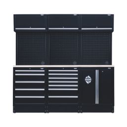 Bunker  Black 14 Piece Modular Storage Set with Steel Worktop