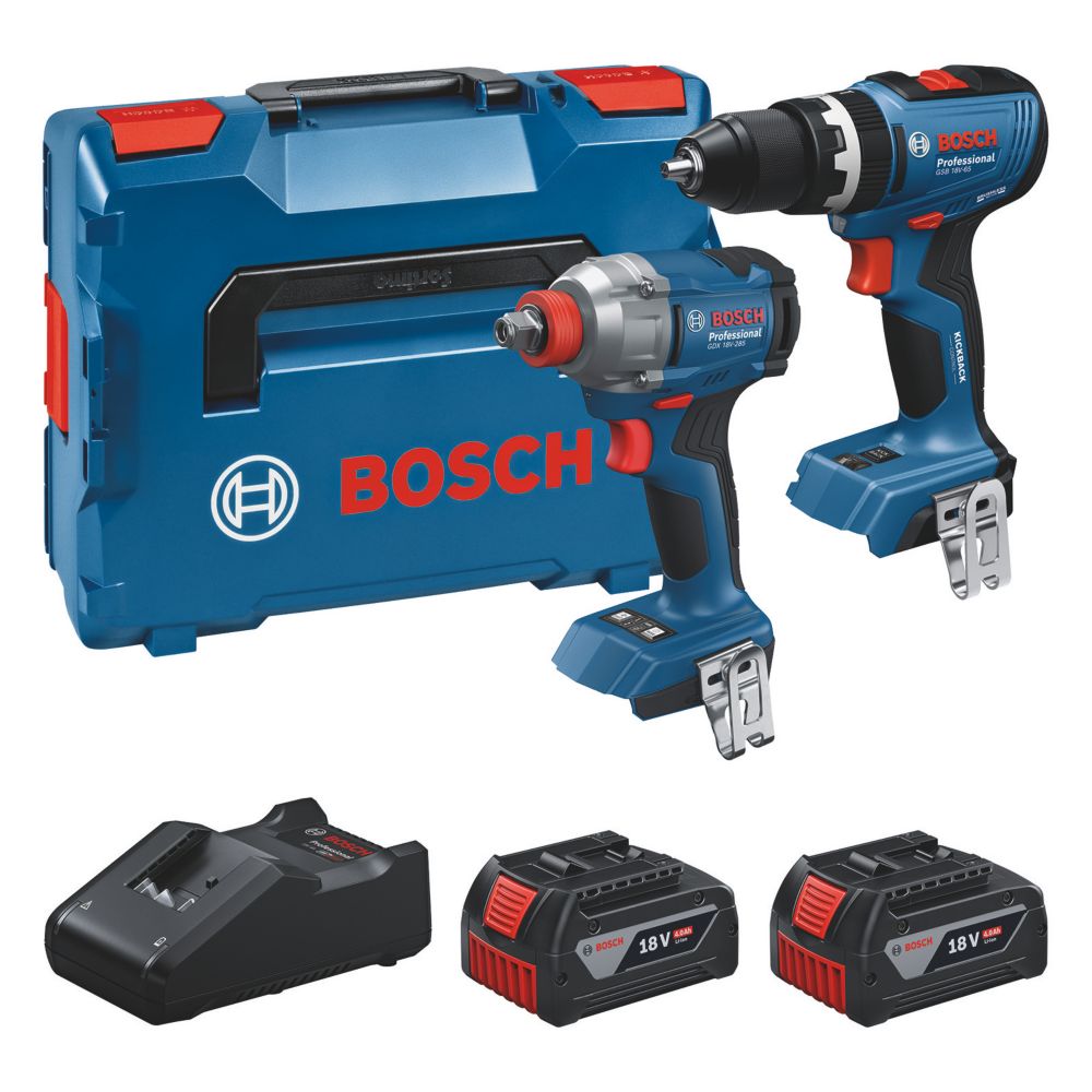 Bosch 18V 2 x 4.0Ah Li-Ion CoolPack Brushless Cordless Combi Drill ...