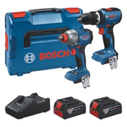 Bosch  18V 2 x 4.0Ah Li-Ion CoolPack Brushless Cordless Combi Drill & Impact Driver Twin Pack