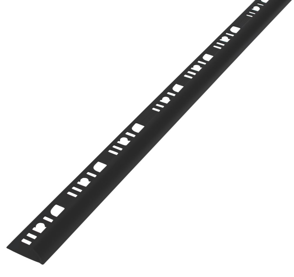 Diall 9mm Round PVC Tile Trim Black 2.5m