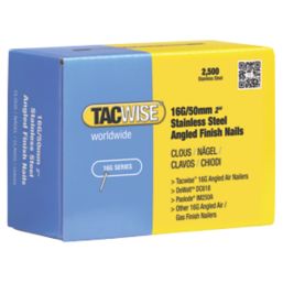 Tacwise Stainless Steel Angled Finishing Nails 16ga x 50mm 2500 Pack